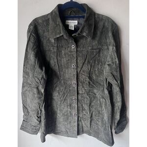 Crossroads Womens Leather Jacket-Suede Heather Green‎ Size S